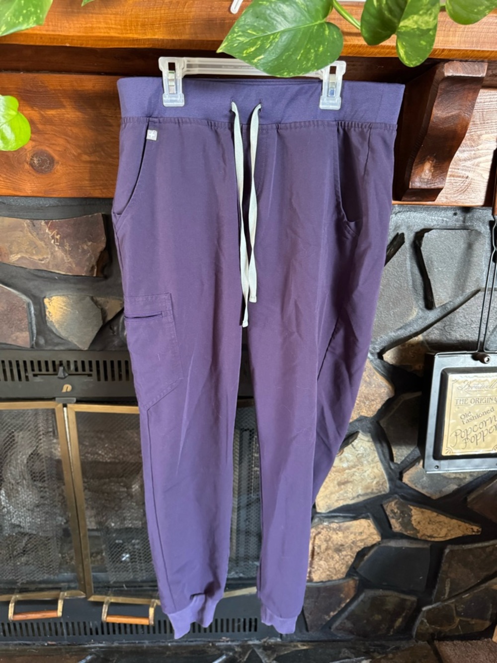 Figs Purple Drawstring Cargo Joggers